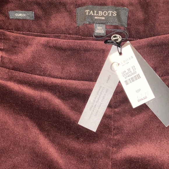 Talbots Velour Ankle Pants, 10p, Curvy Fit, Gorgeous, Rich Brown, Pull-On Style - Picture 3 of 3